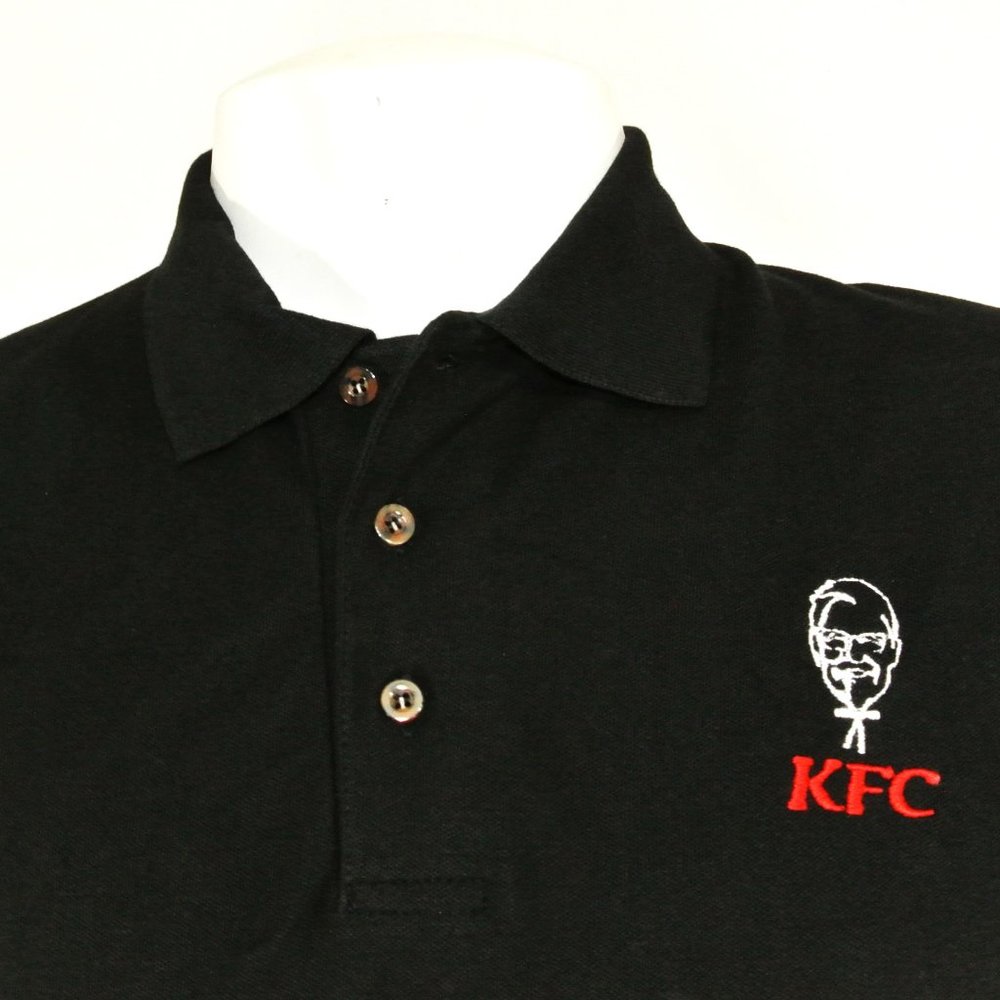 KFC Kentucky Fried Chicken Black Polo Shirt Employee Uniform NEW Size XL - Picture 7 of 10